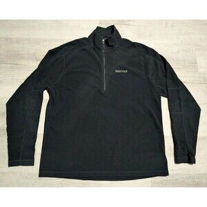 Marmot Fleece Pullover Mens Sz XL 1/4 Zip Long Sleeve Outdoor Hiking Black
